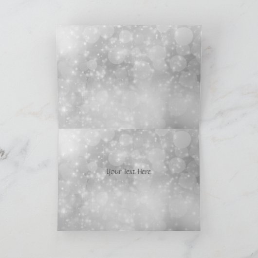 フェスティバルシルバーパープルオーナメントホリデイ挨拶 シーズンカード (内部)