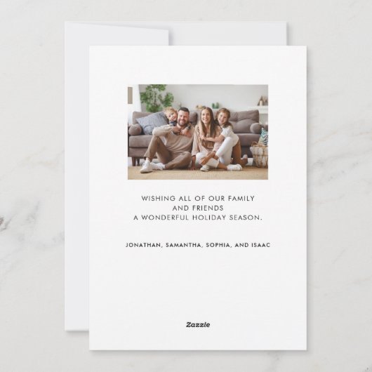 フェスティバルシンプルうれしそうな写真クリスマス シーズンカード (裏面)