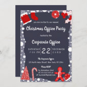 フェスティバルシンプルイラスト事務所クリスマス 招待状 (正面/裏面)