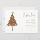 フェスティバルシンプルクリスマスツリーホリデーパーティー 招待状 (正面)