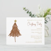 フェスティバルシンプルクリスマスツリーホリデーパーティー 招待状 (スタンド正面)