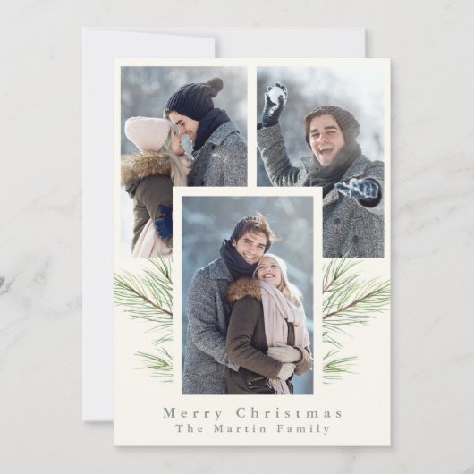 フェスティバルシンプルグリーンアイボリー3枚の写真 シーズンカード (正面)