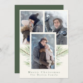 フェスティバルシンプルグリーンアイボリー3枚の写真 シーズンカード (正面/裏面)