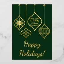 フェスティバルシンプルグリーン&金ゴールドバウブルクリスマス