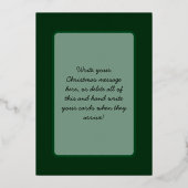 フェスティバルシンプルグリーン&金ゴールドバウブルクリスマス 箔シーズンカード (裏面)