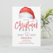 フェスティバルシンプルサンタスハットクリスマスパーティー 招待状 (スタンド正面)