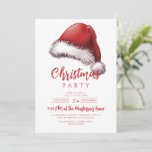 フェスティバルシンプルサンタハットクリスマスパーティー 招待状 (スタンド正面)