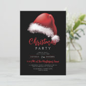 フェスティバルシンプルサンタハットクリスマスパーティー 招待状 (スタンド正面)