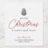 フェスティバルシンプルメリークリスマススクリプトビジネス ワインラベル (シングルラベル)