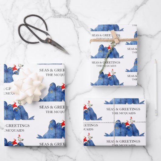 フェスティバルシーライオンズシーズングリーティングウォーターカラー ラッピングペーパーシート (正面)