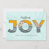 フェスティバルジョイウォーターカラーモダンフラットホリデーカード シーズンカード (正面)