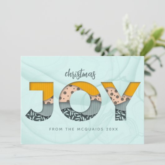 フェスティバルジョイウォーターカラーモダンフラットホリデーカード シーズンカード (スタンド正面)