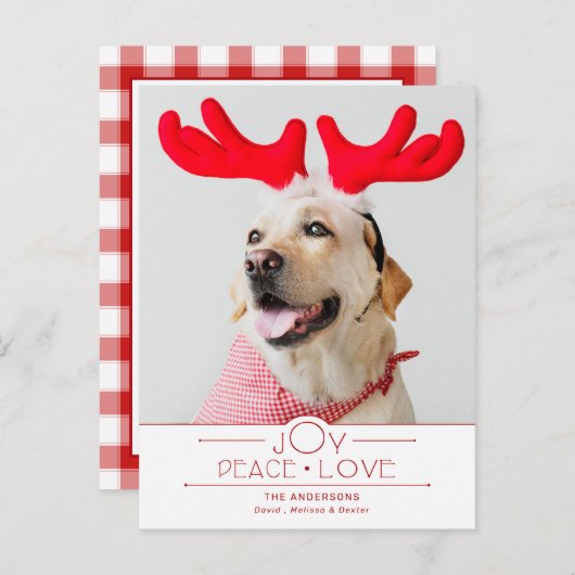 フェスティバルジョイ平和ラブレッドプレイド写真 ポストカード (正面/裏面)