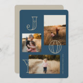 フェスティバルジョイ3 – 写真クリスマスカード シーズンカード (正面/裏面)