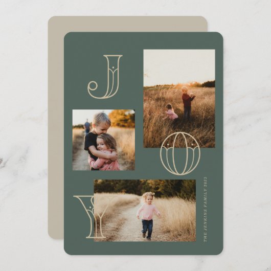 フェスティバルジョイ3 – 写真クリスマスカード シーズンカード (正面/裏面)