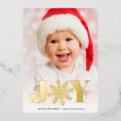 フェスティバルジョイ |垂直方向の写真 箔シーズンカード (正面)