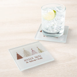 フェスティバルジョユーノールクリスマスホリデーファミリーデコール ガラスコースター