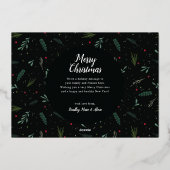 フェスティバルジョークリスマスリース葉ズベリー 箔シーズンカード (裏面)