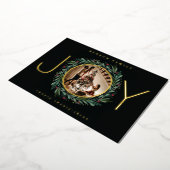 フェスティバルジョークリスマスリース葉ズベリー 箔シーズンカード (回転した状態)