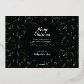 フェスティバルジョークリスマスリース葉ズベリー 箔シーズンカード (裏面)