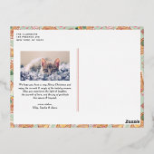 フェスティバルジンガーブレッドハウスミントフォトクリスマス 箔シーズンポストカード (裏面)