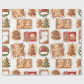 フェスティバルジンジャーパン切手モチーフ ラッピングペーパー (フラット)