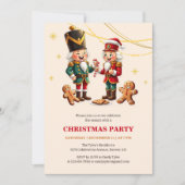 フェスティバルジンジャーブレッドくるみ割りクリスマスクリスマスパーティー 招待状 (正面)