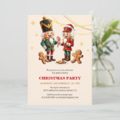 フェスティバルジンジャーブレッドくるみ割りクリスマスクリスマスパーティー 招待状 (スタンド正面)