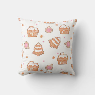 フェスティバルジンジャーブレッドクッキーのシームレスパターン クッション