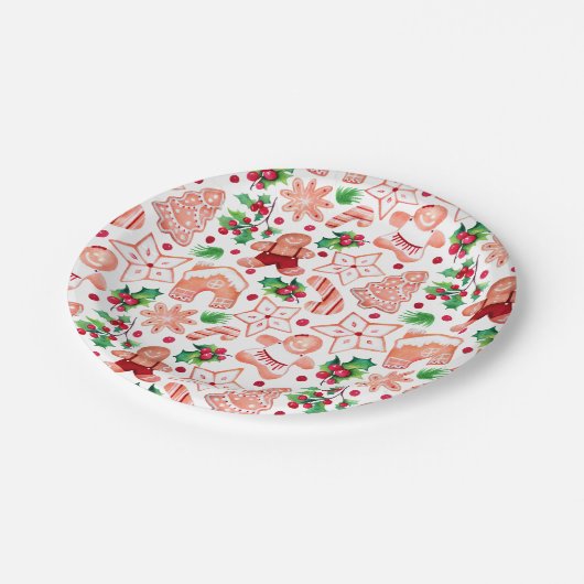 フェスティバルジンジャーブレッドクッキー赤ちゃんシャワー ペーパープレート (アングル)