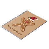 フェスティバルジンジャーブレッドクリスマスクッキーと文字 ノートブック (左側)