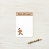 フェスティバルジンジャーブレッドクリスマスクッキーと文字 ポストイット (デスク上)