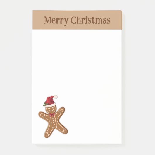 フェスティバルジンジャーブレッドクリスマスクッキーと文字 ポストイット (正面)