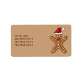 フェスティバルジンジャーブレッドクリスマスクッキーと文字 ラベル (正面)