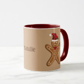 フェスティバルジンジャーブレッドクリスマスクッキーの名前 マグカップ (正面右)