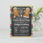 フェスティバルジンジャーブレッドクリスマスジェンダーのパーティーを明らかにする 招待状 (スタンド正面)