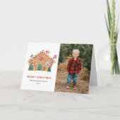 フェスティバルジンジャーブレッドハウスフォトクリスマス シーズンカード (正面)