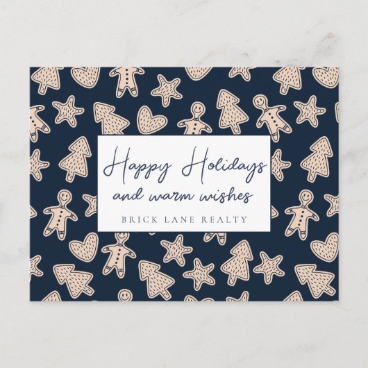 フェスティバルジンジャーブレッドビジネスハッピーホリデー シーズンポストカード (正面)