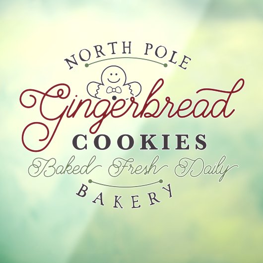 フェスティバルジンジャーブレッドベーカリーのクリスマスワードアート ウィンドウサイン (シート3)