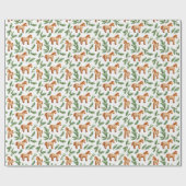 フェスティバルジンジャーブレッドホース&パインパターン ラッピングペーパー (フラット)