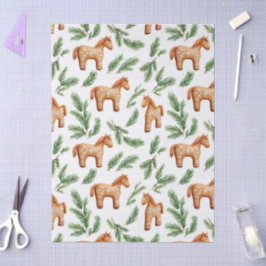 フェスティバルジンジャーブレッドホース&パインパターン 薄葉紙