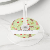 フェスティバルジンジャーブレッドマンクリスマス ワイングラスタグ (クローズアップ)