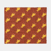 フェスティバルジンジャーブレッドマン&ニットパターンクリスマス フリースブランケット (正面(横))