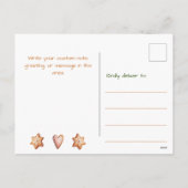 フェスティバルジンジャーブレッド写真パーソナライズされたクリスマス シーズンポストカード (裏面)