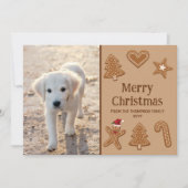 フェスティバルジンジャーブレッドCookieの形状とカスタム写真 シーズンカード (正面)