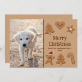 フェスティバルジンジャーブレッドCookieの形状とカスタム写真 シーズンカード (正面/裏面)