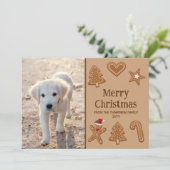 フェスティバルジンジャーブレッドCookieの形状とカスタム写真 シーズンカード (スタンド正面)