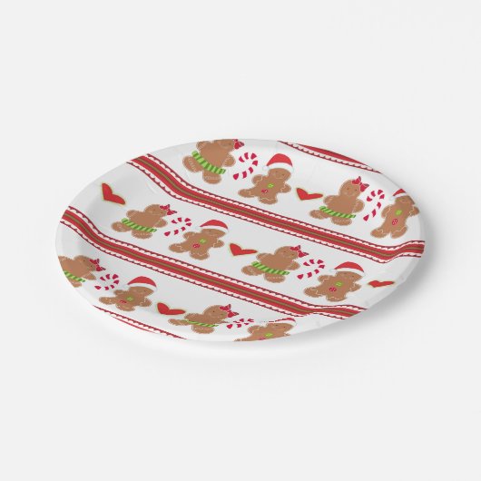 フェスティバルジンジャーブレッドCookieパーティー紙プレート ペーパープレート (アングル)