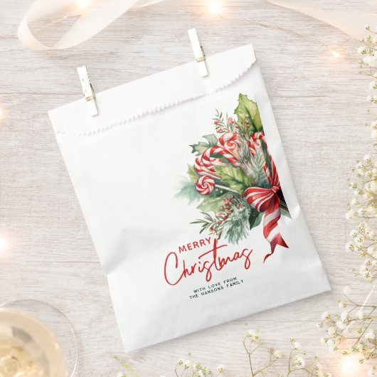 フェスティバルスウィートカニカネスメリークリスマスカスタム フェイバーバッグ (クリップ留めされた状態)