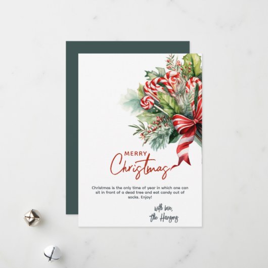 フェスティバルスウィートキャンディカネスカスタムクリスマス シーズンカード (正面/裏面インサイチュ)